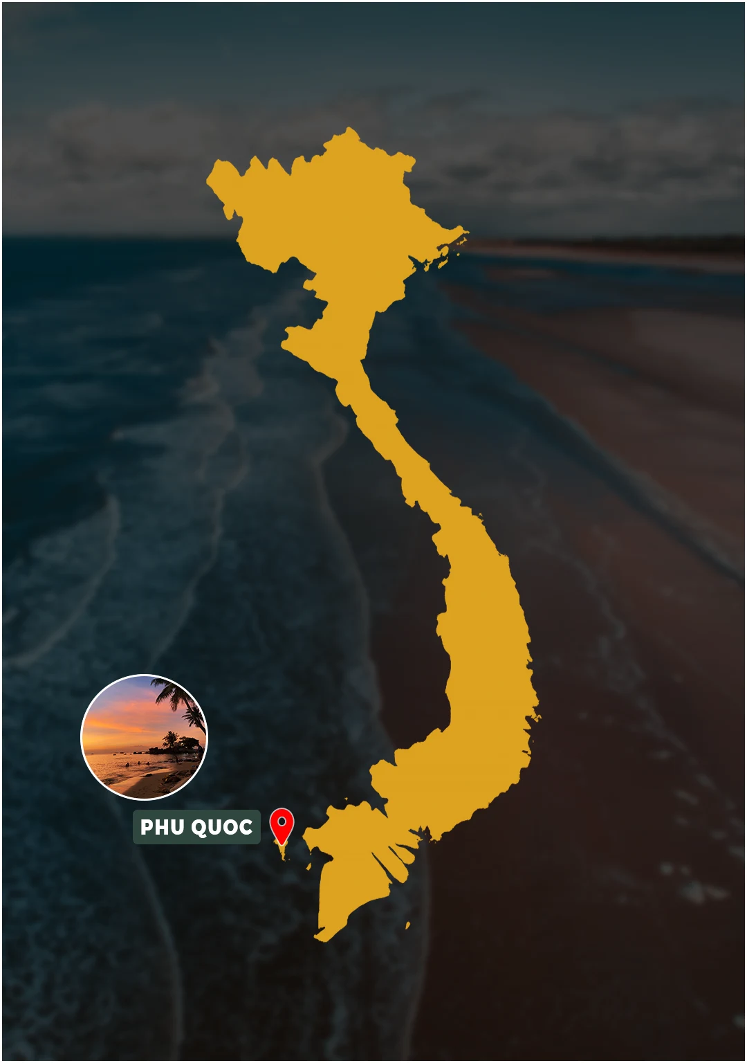 Phu Quoc Beach Escape route map: Phu Quoc Island
